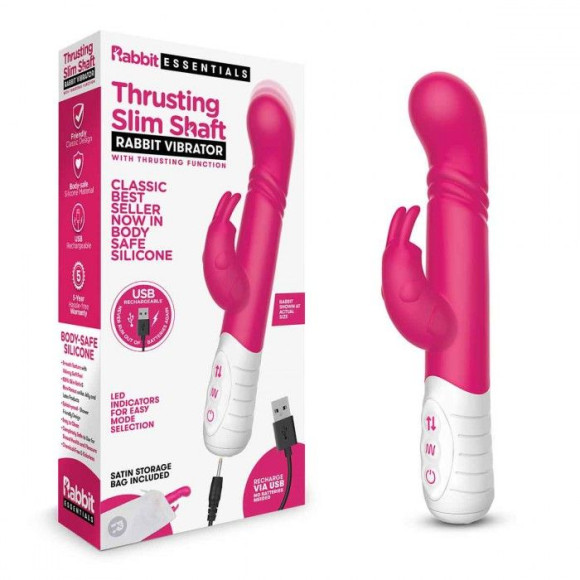 Розовый массажер для G-точки Slim Shaft thrusting G-spot Rabbit - 23 см. Розовый массажер для G-точки Slim Shaft thrusting G-spot Rabbit - 23 см.