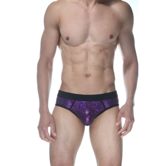 Сексуальные фиолетовые блестящие трусы-джоки Сексуальные фиолетовые блестящие трусы-джоки