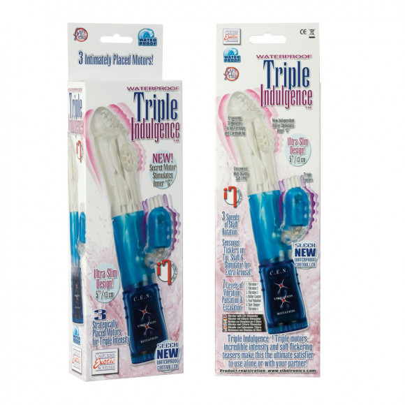 Хай-тек вибромассажёр Triple Indulgence - 24 см.