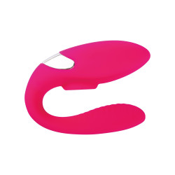 Розовый вибратор для пар с функцией вакуумной стимуляции Розовый вибратор для пар с функцией вакуумной стимуляции