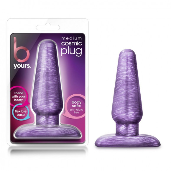 Фиолетовая анальная пробка B Yours Medium Cosmic Plug - 12 см.