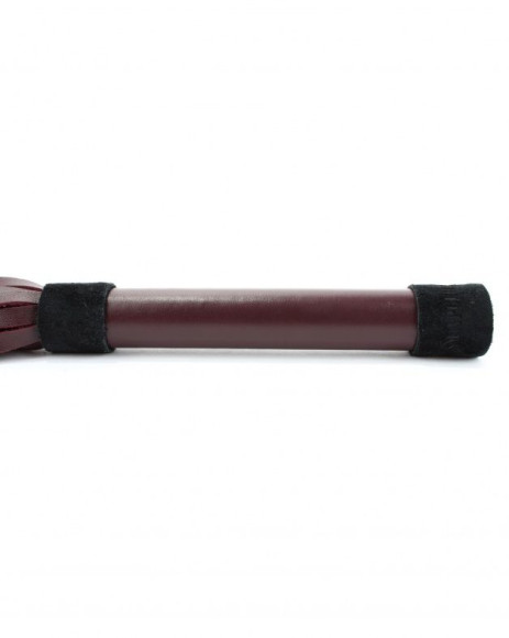 Бордовая плеть Maroon Leather Whip с гладкой ручкой - 45 см.