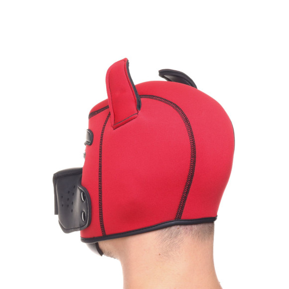 Красная неопреновая БДСМ-маска Puppy Play Красная неопреновая БДСМ-маска Puppy Play